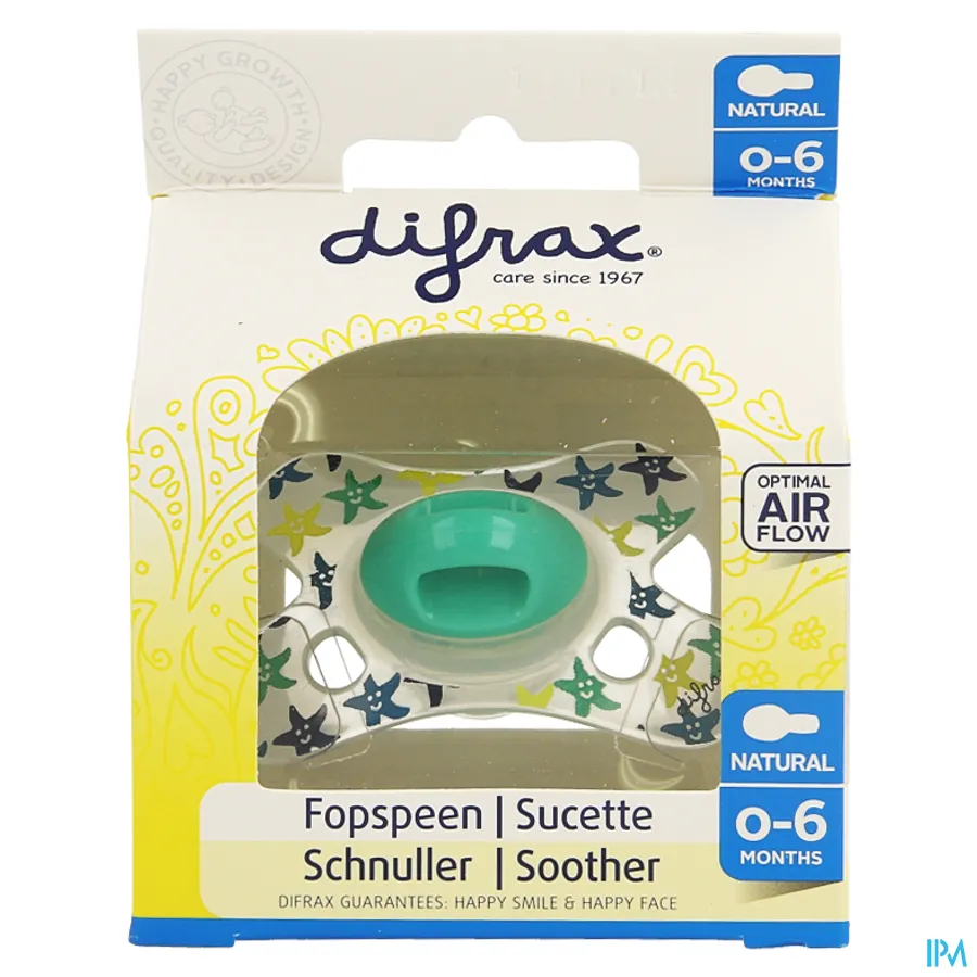 packshot van Difrax Fopspeen Natural 0-6m