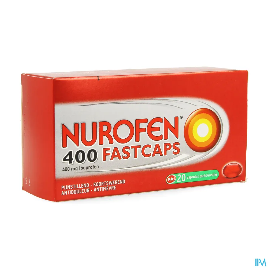packshot van Nurofen 400 mg Fastcaps 20 Capsules