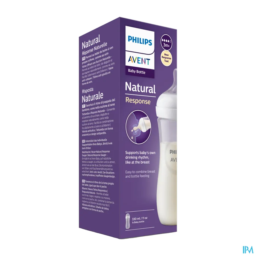 packshot van Philips Avent Natural 3.0 Zuigfles 330 ml 1stuk