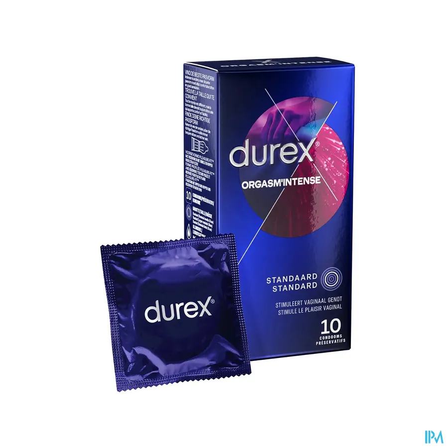 productshot van Durex Orgasm'Intense met Stimulerende Gel en Textuur voor Haar 10 Condooms