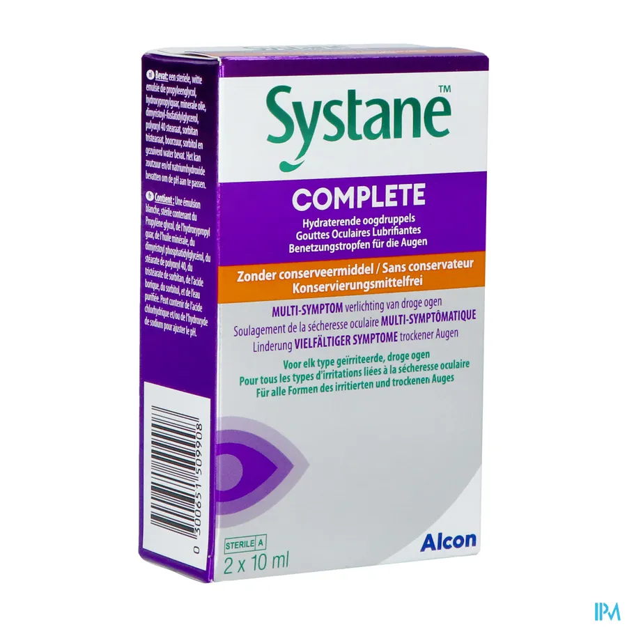 packshot van Systane Complete Oogdruppels Zonder Conserveermiddel 2 x 10 ml