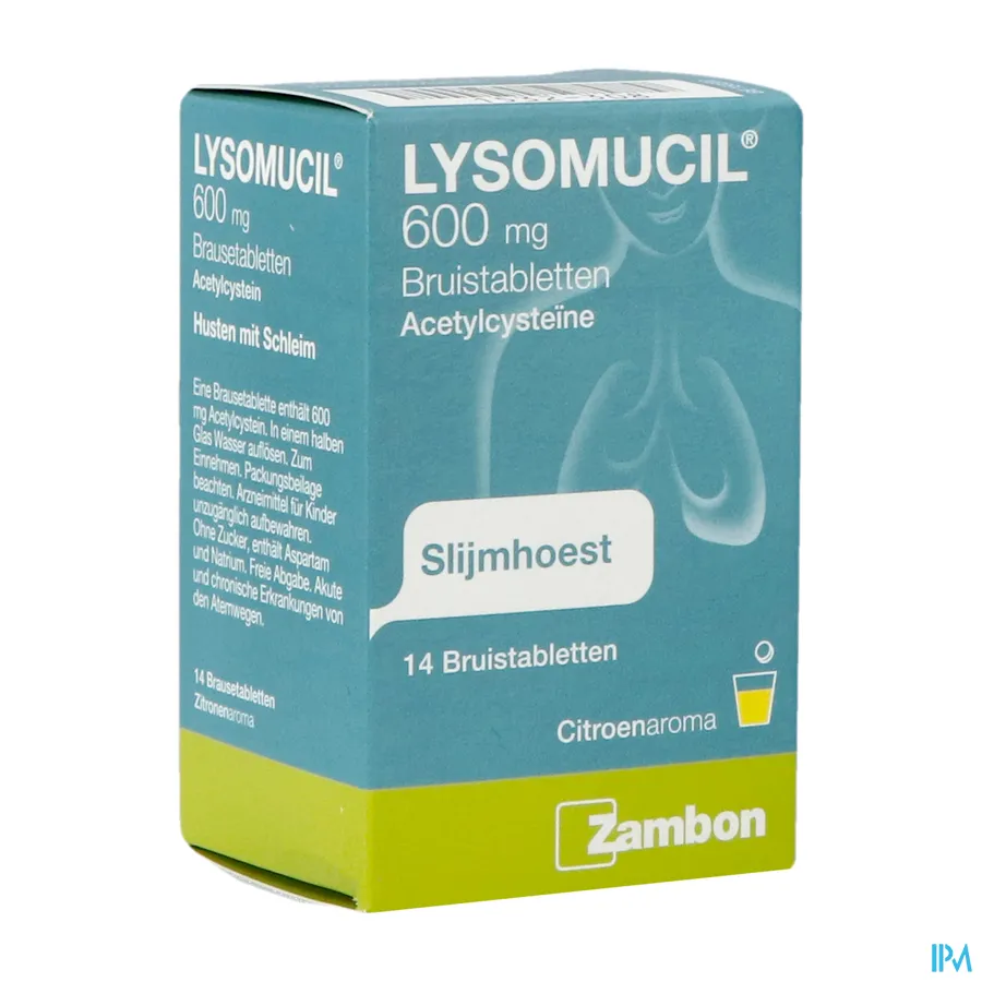 packshot van Lysomucil 600mg 14 bruistabletten