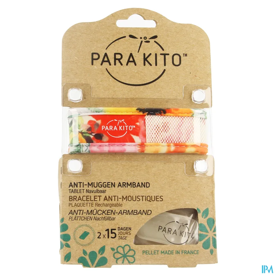 packshot van ParaKito Anti-Muggen Armband Jungle en Tropical 'Bloemen' met 2 Navultabletten