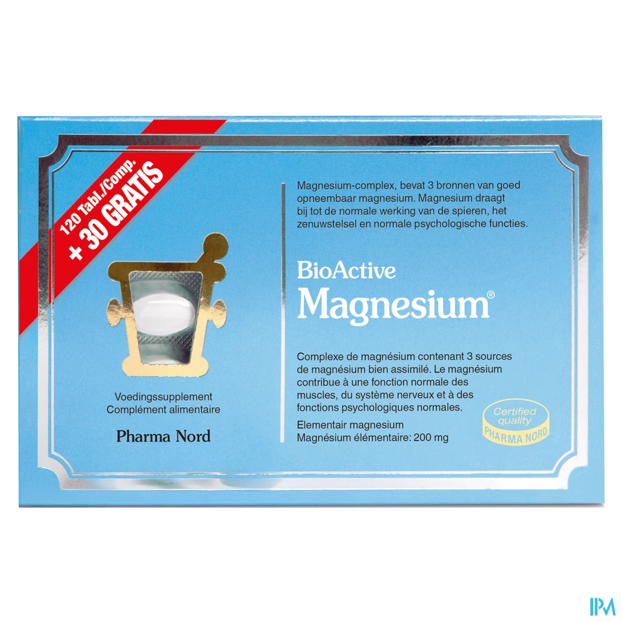 packshot van BioActive Magnesium Promopack 120 Tabletten + 30 Tabletten Gratis