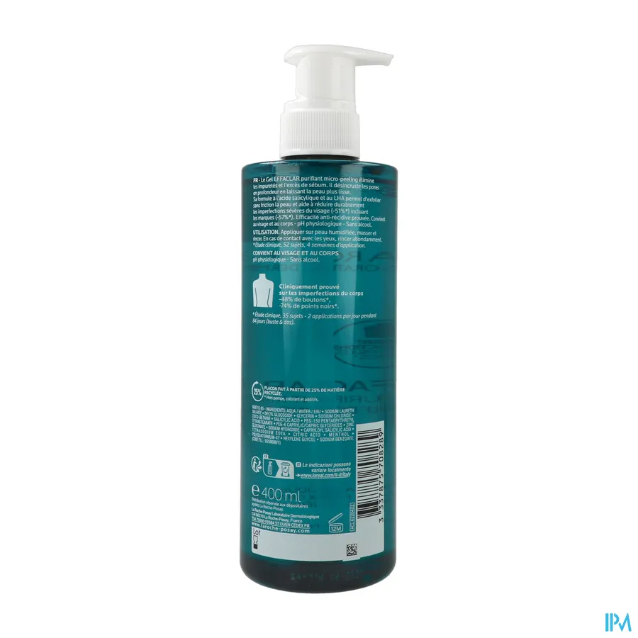 packshot van La Roche-Posay Effaclar Micro-Peeling Zuiverende Gel 400 ml