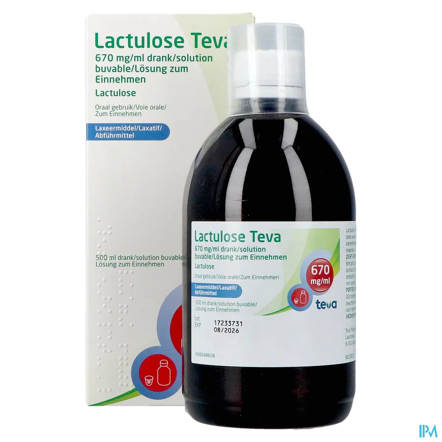 productshot van Lactulose Teva Siroop 500 ml