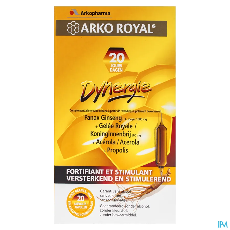 packshot van Arkopharma Arkoroyal Dynergie 20 ampullen