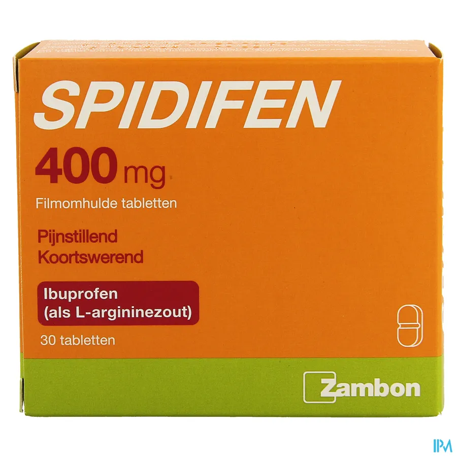 packshot van Spidifen 400mg 30 tabletten