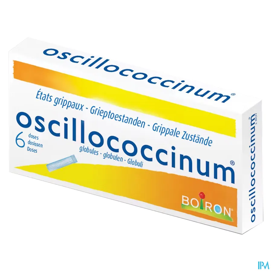 packshot van Oscillococcinum voor Grieptoestanden 6 Dosissen